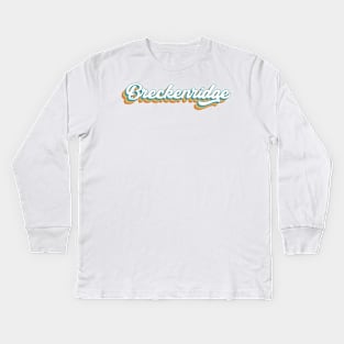 Breckenridge Colorado Retro Lettering Kids Long Sleeve T-Shirt